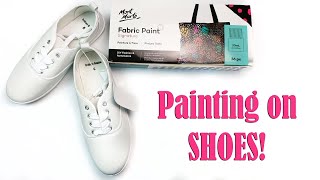 Painting on Shoes with Mont Marte Signature Fabric Paint [upl. by Lefkowitz260]