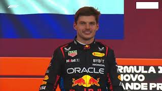 AUSTRIAN NATIONAL ANTHEM IN SAO PAULO GP PODIUM FOR REDBULL RACING [upl. by Dirrej]