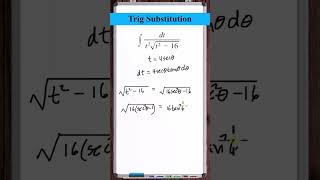 Trig Substitution  y1t2sqrtt2  16 [upl. by Navek]