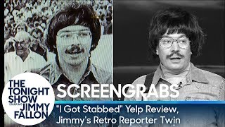 Screengrabs quotI Got Stabbedquot Yelp Review Jimmys Retro Reporter Twin [upl. by Ollehcram]