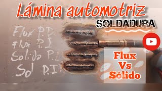 CÓMO SOLDAR LAMINA AUTOMOTRIZ CON ALAMBRE FLUX CORED SIN GASCOMPARACIÓN FLUX VS ALAMBRE SOLIDO [upl. by Rilda]