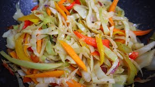 THE MOST DELICIOUS JAMAICAN STEAMED CABBAGE  FRIED CABBAGE  STIR FRY CABBAGE RECIPE [upl. by Edythe]