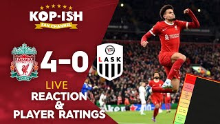 LIVERPOOL V LASK  LIVE MATCH REACTION amp PLAYER RATINGS [upl. by Oflunra807]