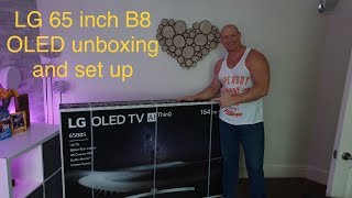 2018 65’’ LG B8 OLEDOLED65B8SLC unboxingwall mounting setup and demo [upl. by Eiramlirpa]