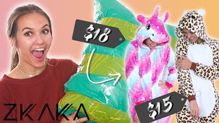 ANIMAL ONESIE PAJAMAS amp HALLOWEEN COSTUMES 2019  Zkaka Unboxing Haul [upl. by Lynd]