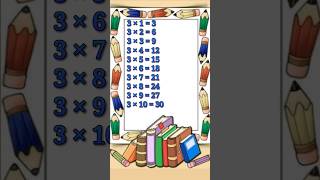 multiplication tables of 3 l 3 का पहाड़ा l Easy Tables Learning l pahade l kidsstories ytshorts [upl. by Aimaj530]