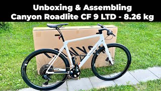 Unboxing amp Assembling Canyon Roadlite CF 9 LTD  826 kg [upl. by Jemma]