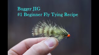 Wooly Bugger JIG Best Beginner Fly Pattern  1 Minute Tying Tutorial and Full SBS [upl. by Neelyt]