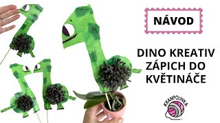 DINO KREATIV S BAMBULÍ  Zápich do květináče [upl. by Sirref]