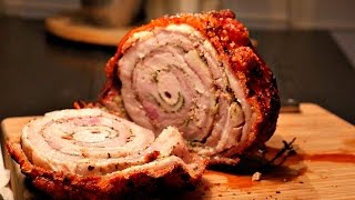 HOW TO MAKE PORCHETTA  Pork Roast Crispy Skin Recipe [upl. by Notac]