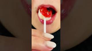 asmr RED LOLLIPOP EYE eating sounds mukbang food [upl. by Roxi]