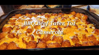 BBQ Beef Tater Tot Casserole easymeals cooking [upl. by Darnell]