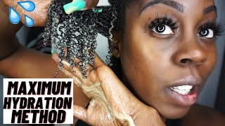 MAXIMUM HYDRATION METHOD MY 4C HAIR CURL DEFINITION IS SO BOMB [upl. by Waldack]