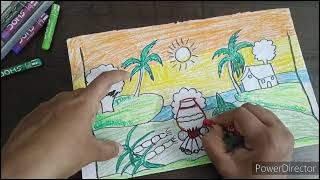 How to draw a sankranti pongal drawing easy step by Steppongal festival drawing pongal pot [upl. by Guinn]