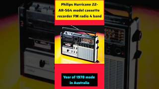 Philips Hurricane 22AR565 model cassette recorder FM radio1978s in Australiavintagecassettevi [upl. by Anivlis]