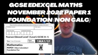 GCSE Edexcel Maths November 2022 Paper 1 Foundation Tier Non Calculator [upl. by Yalhsa]