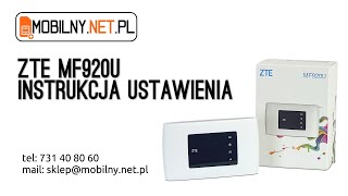 ZTE MF920U  instrukcja ustawienia [upl. by Francisca140]