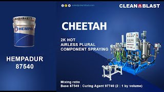 Hempadur 87540 is an aminecured  Cheetah 2K Hot Airless Plural Component Spraying Equipment [upl. by Nett840]