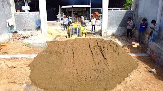 Amazing Work Landfill By Skills Komatsu D20P Bulldozer Pushing Sand 5Ton Dump Truck Dumping Sand [upl. by Winterbottom113]