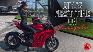 2023 Ducati Panigale V4S  Girls first test drive [upl. by Alleunam]