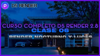 CURSO D5 RENDER 28  RENDER NOCTURNO Y LUCES  ASSETS PRO  camas  MAT terrazo  CLASE 6 [upl. by Marozik]