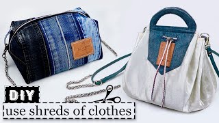 How to Sew Designer Bag From Clothing Scraps ♥ DIY Denim Jeans [upl. by Ogden]