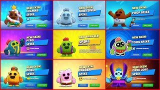 UNLOCKING ALL SPIKE SKINS WITH NEW BACKGROUND 🤟  Brawl Stars [upl. by Kyre992]