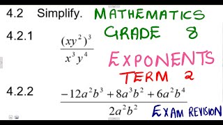 Mathematics Grade 8 Exponents Exam 4 mathszoneafricanmotives mathswithadmirelightone [upl. by Shue]