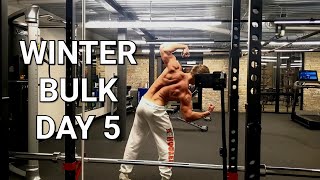 Winter Bulk Day 5  Pull Day  Deadlifts Back amp Biceps [upl. by Emmons]