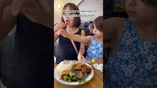 White kids eating Indonesian foods Indonesian way yummy tempe ayampenyet [upl. by Ellerehs]