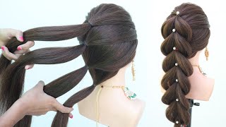 very easy ponytail hairstyle for long hair  trendy hairstyle for teenagers [upl. by Yaf67]