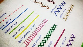 15 Basic Hand Embroidery Stitches Sampler for Absolute Beginners [upl. by Nalyr]