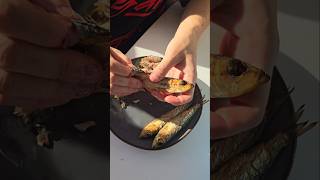 eating smoked sprats fish food cooking smokedfish recipe fishfry [upl. by Oniuqa]