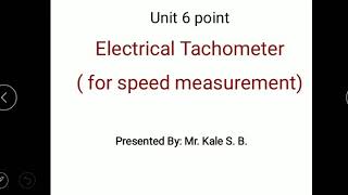 Unit 6 point Electrical Tachometer [upl. by Oilenroc]