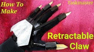 How To Make Retractable Black Panther Claw Taskmaster Claw DIY Black Widow Movie Prop [upl. by Neffirg]