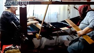 Loom WEAVING with Heddle Rods and Weaving Swords in Romanian Villages [upl. by Ssalguod]