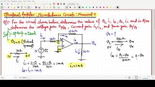 Operational Amplifiers Microelectronics Circuits Exercise  Numerical 7 [upl. by Attelahs108]