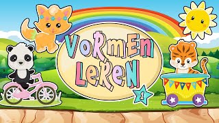 Leerzaam kinderfilmpje met leuke dieren peuter dreumes  Thema Vormen [upl. by Sarita581]