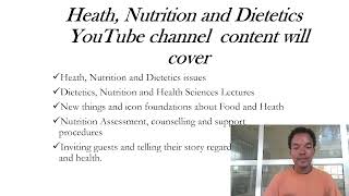 What Is This Channel About Food Nutrition Dietetics Health [upl. by Cadmann]