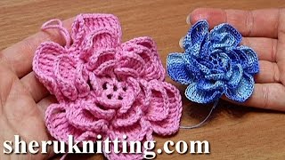 Crochet Fluffy Flower Part 2 of 2 Crochet Flower Around [upl. by Arundell]