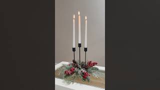 Transform a boring candlestick into festive decor for the holidays 🕯️shorts diy christmas [upl. by Atterg]