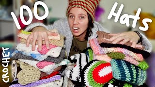 Crocheting 100 hats for Christmas 🤩 ✨crochet challenge✨ [upl. by Underwood]