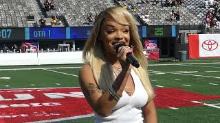 Honey Bxby sings national anthem at Howard vs Morehouse HBCUNY game [upl. by Carin]