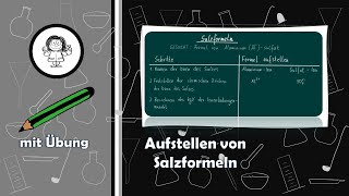 Aufstellen von Salzformeln  Salzformeln aufstellen  Salze  mit Übung [upl. by Eecal289]