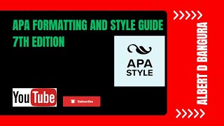 APA FORMATTING AND STYLE GUIDE 7TH EDITION FOR ARTICLES FROM A JOURNAL [upl. by Namsaj]