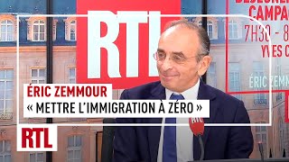 Éric Zemmour  quotJe veux mettre limmigration à zéroquot [upl. by Katie]