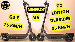 COMPARAISON DÉTAILLÉE NINEBOT G2 ÉDITION DÉBRIDÉE VS G2E KickScooter Powered by Segway [upl. by Paco]