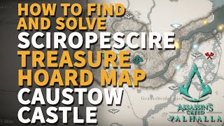 Sciropescire Caustow Castle Treasure Hoard Map Location Assassins Creed Valhalla [upl. by Yeldahc]