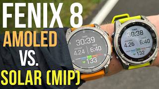 Garmin Fenix 8 Solar MIP vs Garmin Fenix 8 AMOLED  Display Funktionen und Akkuvergleich [upl. by Arty]