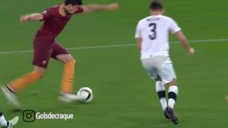 Diego Perotti crazy rabona vs Viktoria Plzeň 20162017 1080i 10Youtube com [upl. by Boyt818]